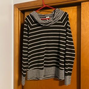 Cute fall Striped Womens cowl necked top